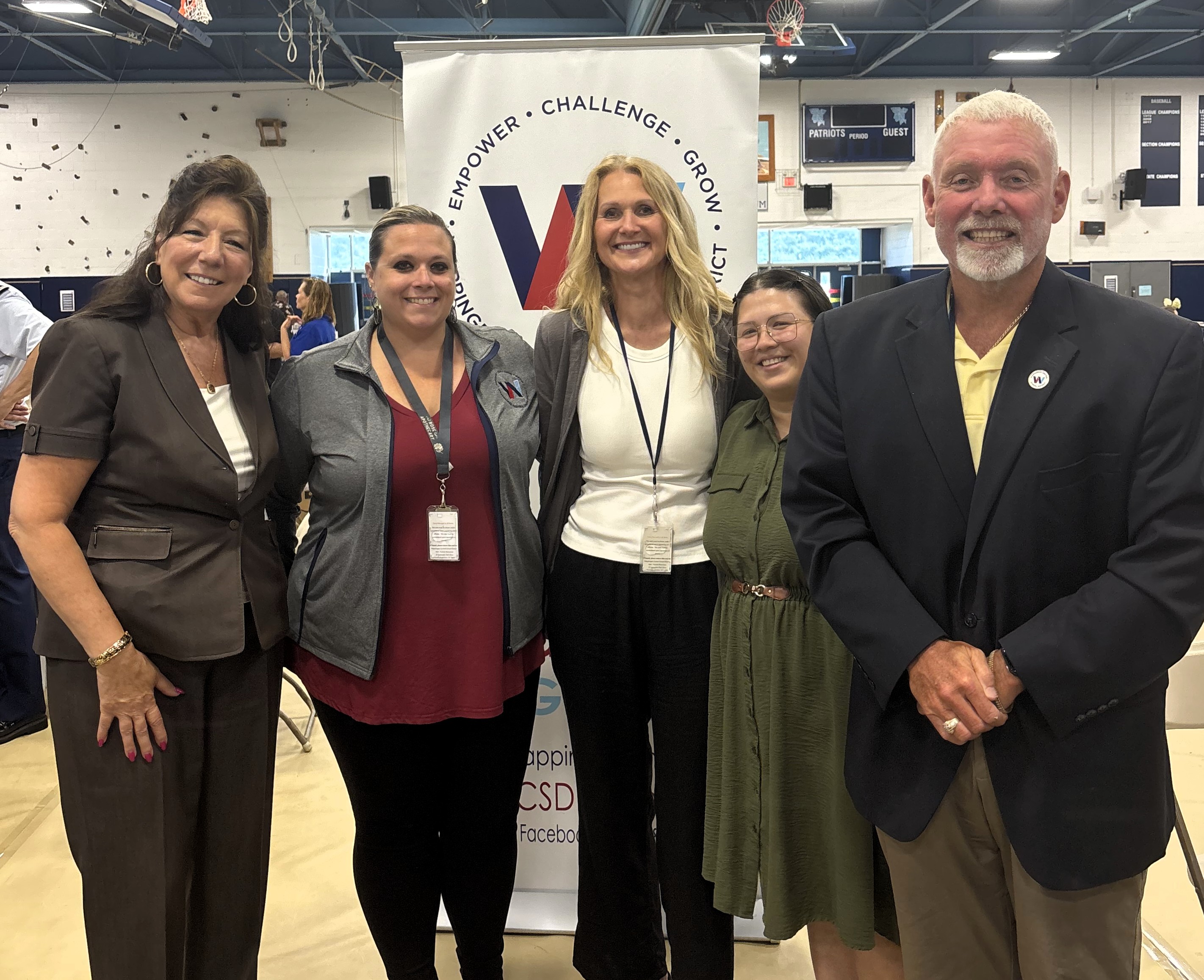 County Executive Sue Serino with Superintendent Dwight Bonk and staff from the Wappingers Central School District