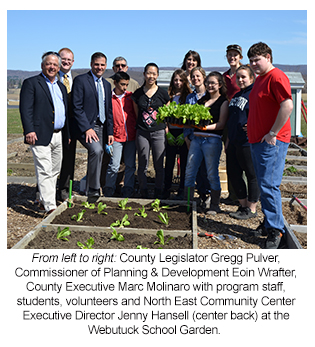 County Executive Molinaro with county employees and volunteer at Webutuck School Garden