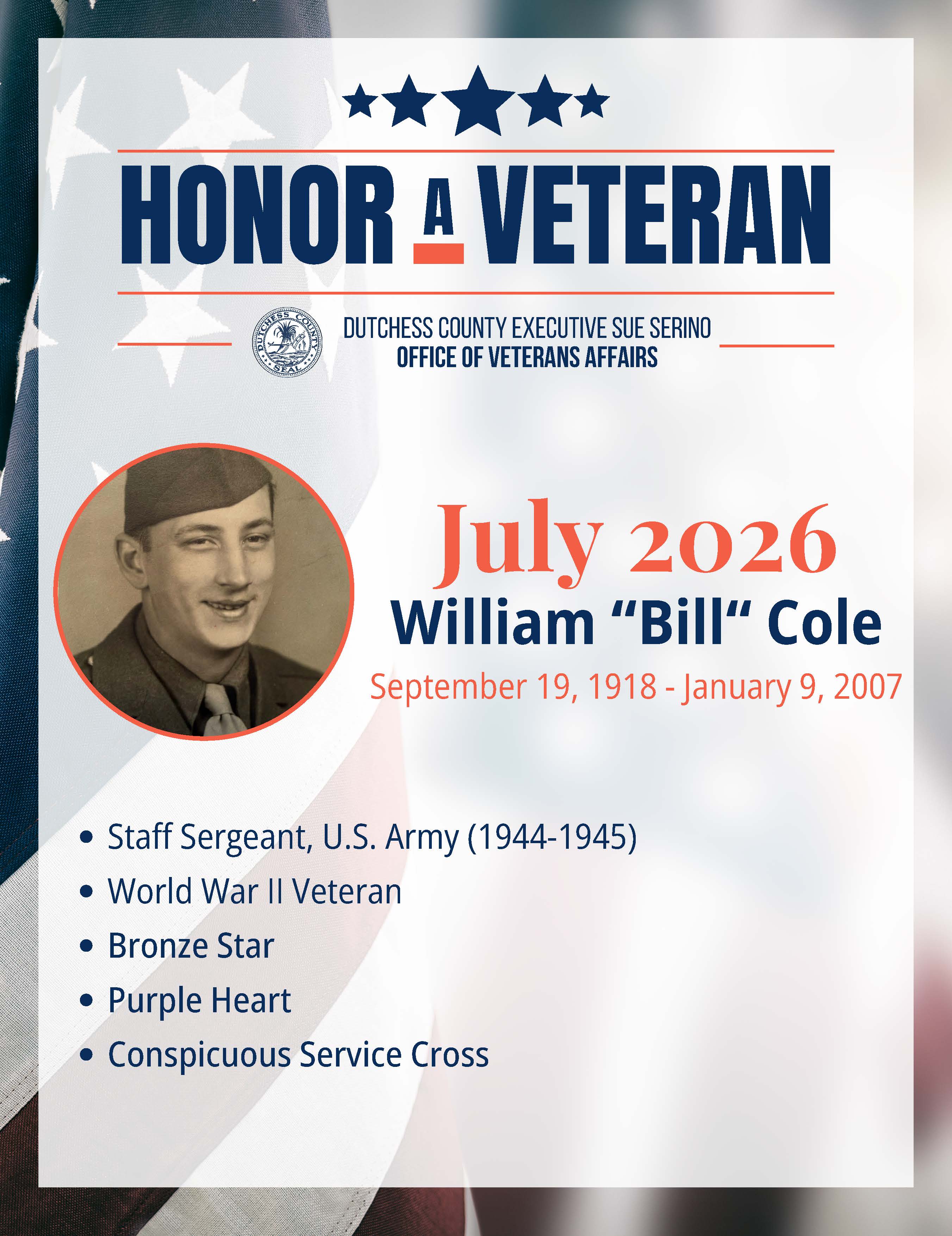 Honor A Veteran, Cole