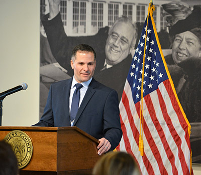 County Executive Molinaro Speaking at podium