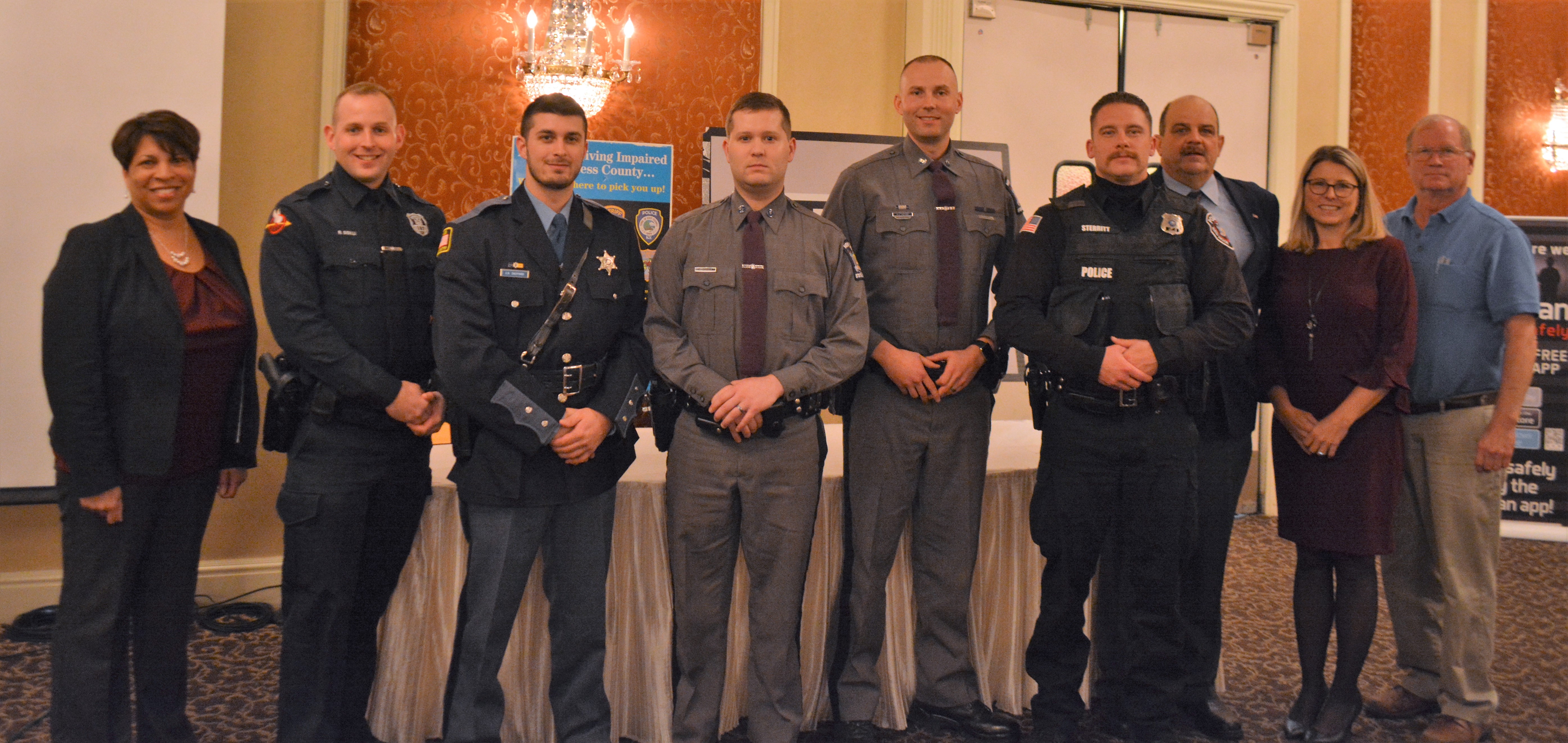 The Dutchess County STOP-DWI Planning Board honored seven law enforcement officers as “TOP COPS” at the 25th Annual Dutchess County STOP-DWI Program’s Law Enforcement Awards Luncheon November 20th.