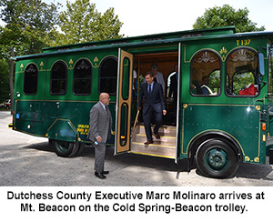 County Executive Molinaro arriving on trolley