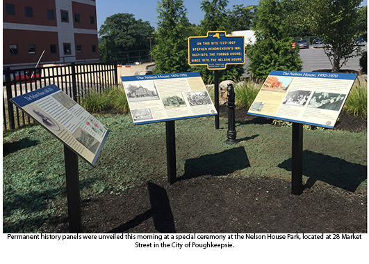 History panels at Nelson House Park