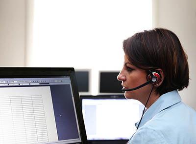 Woman Working at Call Center