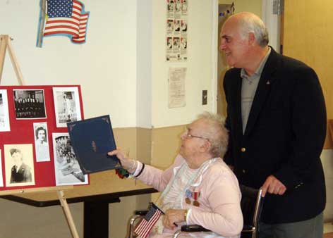 County Executive and WWII Veteran Honoree at Medal Ceremony  - photo 2